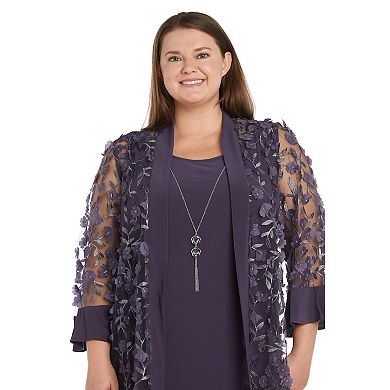Plus Size R&M Richards 2-Piece Bell Sleeve Jacket and Shift Dress Set