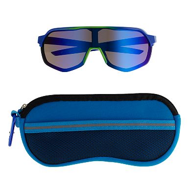 Boys Pan Oceanic Smooth Blue Lens Sunglasses & Case Set