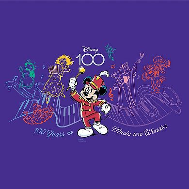 Disney's Mickey Mouse 100 Years Of Music And Wonder Throw Pillow