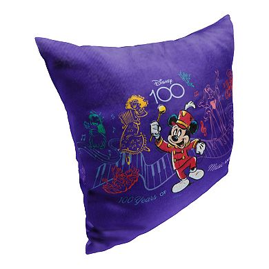 Disney's Mickey Mouse 100 Years Of Music And Wonder Throw Pillow