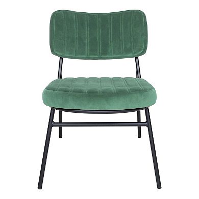 LeisureMod Marilane Velvet Accent Chair With Metal Frame Set of 2