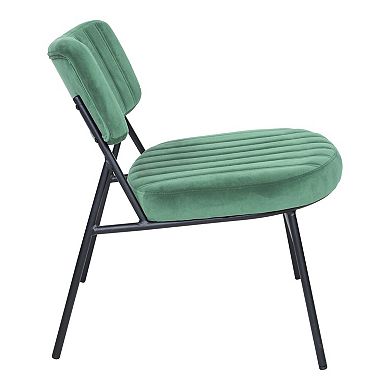 LeisureMod Marilane Velvet Accent Chair With Metal Frame Set of 2