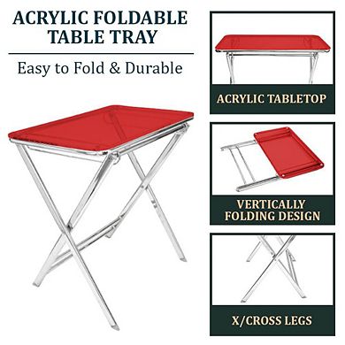 LeisureMod Victorian Foldable End Side Table Tray