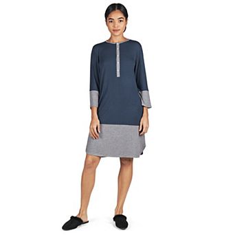 Women's Two-Tone Three-Quarter-Length Soft Nightshirt