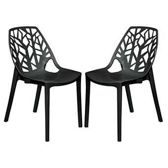 LeisureMod Modern Cornelia Dining Chair, Set of 2