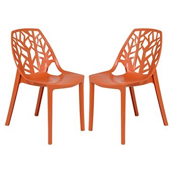 LeisureMod Modern Cornelia Dining Chair, Set of 2