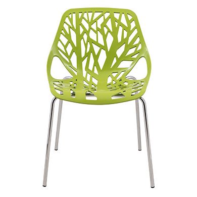 LeisureMod Modern Asbury Dining Chair w/ Chromed Legs