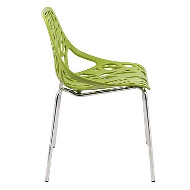 LeisureMod Modern Asbury Dining Chair w/ Chromed Legs