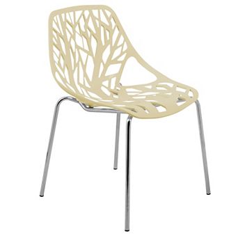LeisureMod Modern Asbury Dining Chair w/ Chromed Legs