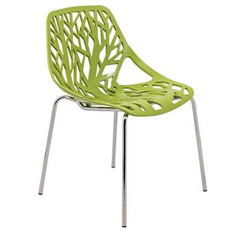 LeisureMod Modern Asbury Dining Chair w/ Chromed Legs