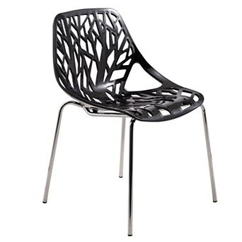 LeisureMod Modern Asbury Dining Chair w/ Chromed Legs