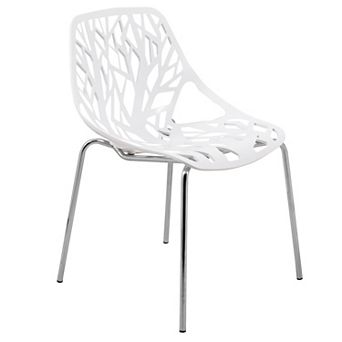 LeisureMod Modern Asbury Dining Chair w/ Chromed Legs