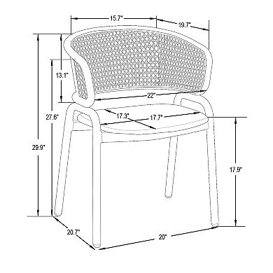 Leisuremod Ervilla Modern Dining Chair With Stainless Steel Legs Velvet Seat and Wicker Back