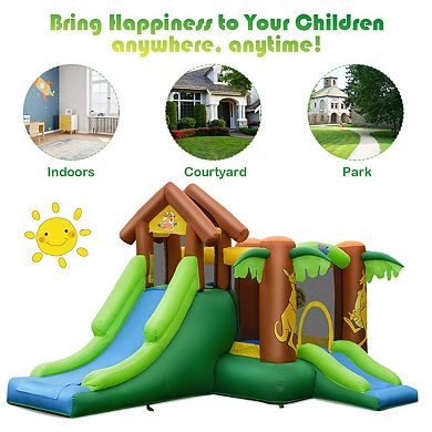 Kids Inflatable Jungle Bounce House Castle- Without Blower