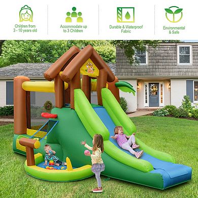 Kids Inflatable Jungle Bounce House Castle- Without Blower