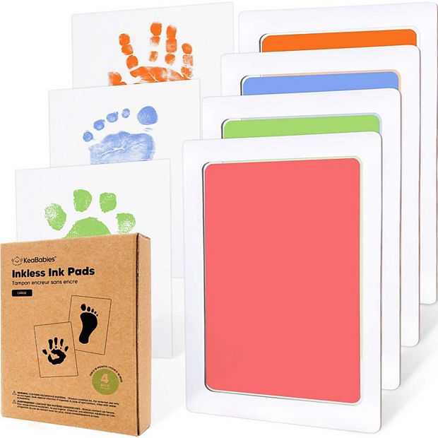 Keababies 4pk Inkless Ink Pad For Baby Hand And Footprint Kit
