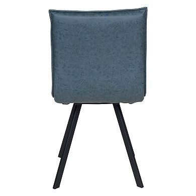 LeisureMod Wesley Modern Leather Dining Chair With Metal Legs