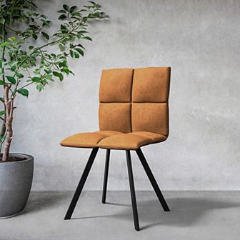 LeisureMod Wesley Modern Leather Dining Chair With Metal Legs
