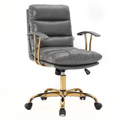 LeisureMod Regina Modern Leather Adjustable Conference Office Chair