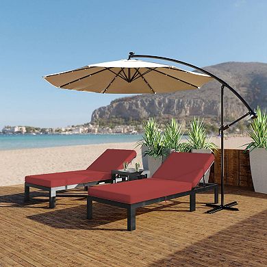 LeisureMod Chelsea Modern Outdoor Chaise Lounge Chair With Cushions Set of 2