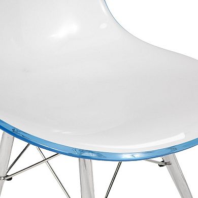 LeisureMod Dover Molded Side Chair with Acrylic Base, Set of 4