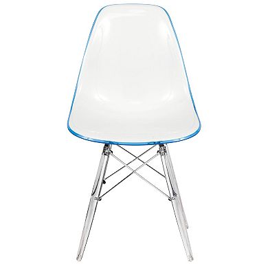 LeisureMod Dover Molded Side Chair with Acrylic Base, Set of 4