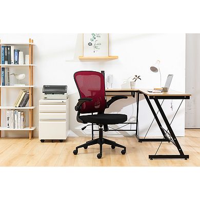 LeisureMod Newton Mesh Office Chair, Adjustable Height and Smooth Swivel for Work and Home Offices