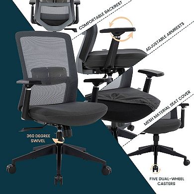 Leisuremod Ingram Office Chair With Seat Cover