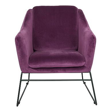 LeisureMod Harmony Velvet Accent Armchair