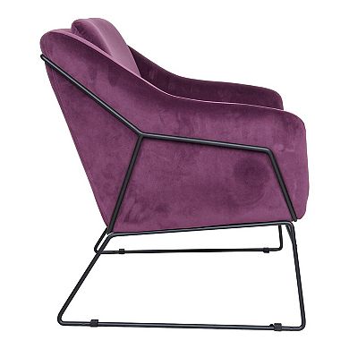 LeisureMod Harmony Velvet Accent Armchair