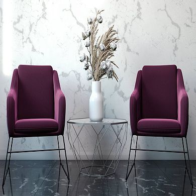 LeisureMod Harmony Velvet Accent Armchair