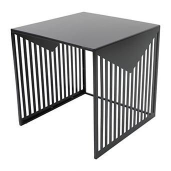 LeisureMod Cisco Modern Square Steel Side Table with Powder Coated Finish