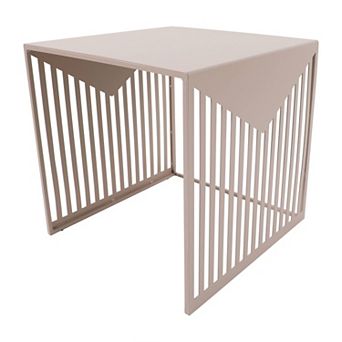 LeisureMod Cisco Modern Square Steel Side Table with Powder Coated Finish