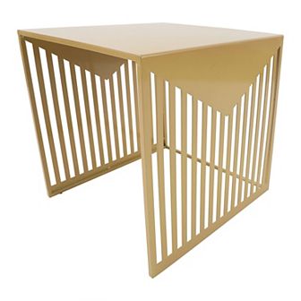 LeisureMod Cisco Modern Square Steel Side Table with Powder Coated Finish
