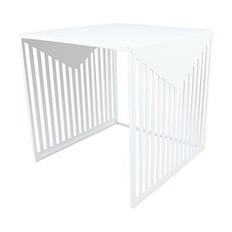 LeisureMod Cisco Modern Square Steel Side Table with Powder Coated Finish