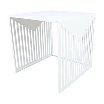 LeisureMod Cisco Modern Square Steel Side Table with Powder Coated Finish