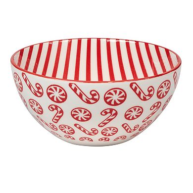 Certified International Set of 6 Peppermint Candy All Purpose 13 oz. Bowls