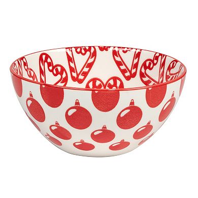 Certified International Set of 6 Peppermint Candy All Purpose 13 oz. Bowls
