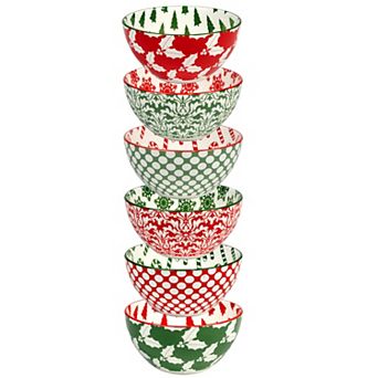 Certified International Set of 6 Winter Medley All Purpose Bowls
