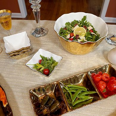 Certified International Set of 4 Gold Coast Square Snack Bowls