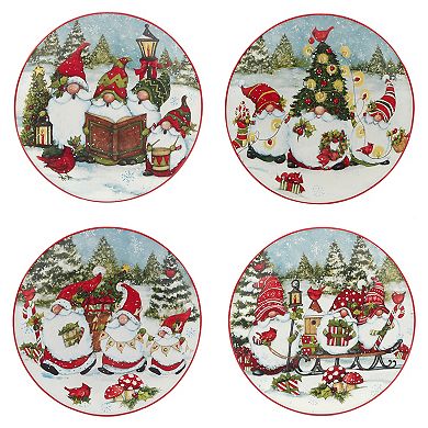 Certified International 16-Piece Christmas Gnomes Dinnerware set