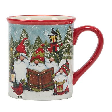 Certified International Set of 4 Christmas Gnome Mugs