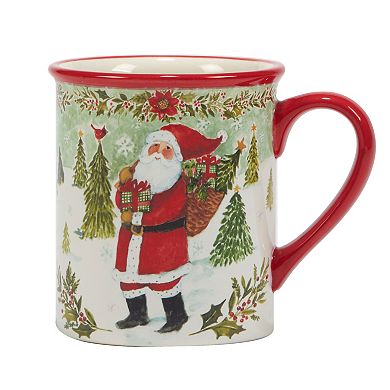 Certified International Set of 4 Joy of Christmas Mugs