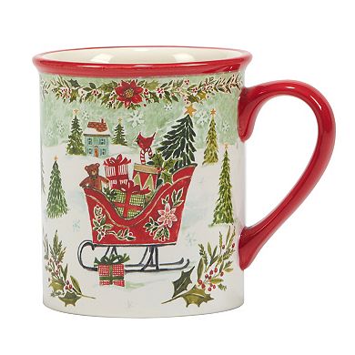 Certified International Set of 4 Joy of Christmas Mugs