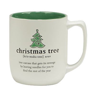 Certified International Set of 6 Christmas Fun Green Mugs