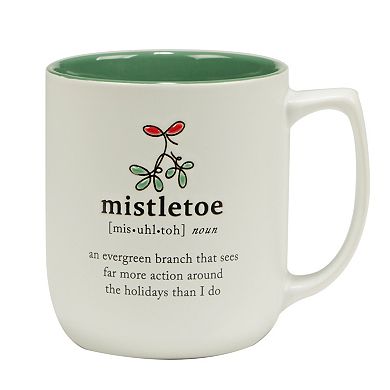 Certified International Set of 6 Christmas Fun Green Mugs