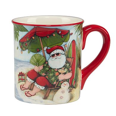 Certified International Set of 4 Santa's Wish Mugs