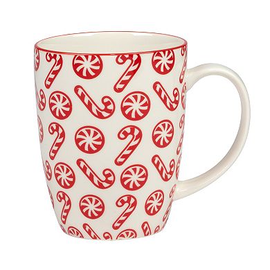 Certified International Set of 6 Peppermint Candy Mugs