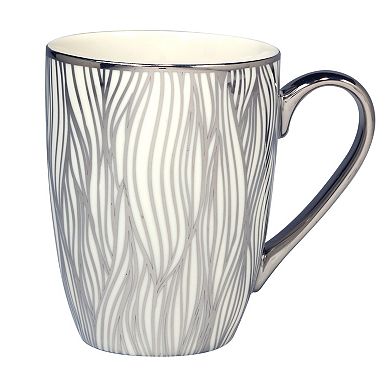Certified International Set of 6 Matrix Silver Plated Tapered Mugs