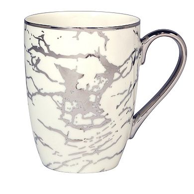Certified International Set of 6 Matrix Silver Plated Tapered Mugs